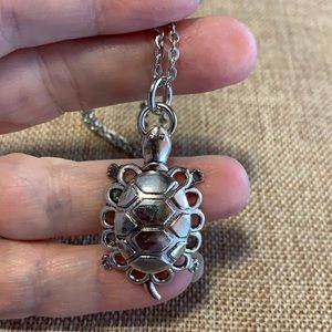 Turtle Necklace Silver tone